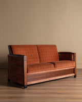 Leather & Fabric Art Deco Style Sofa by Schuiteman, Netherlands, 1970's - Lone Fox
