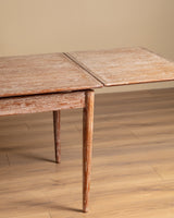 Mid-Century Cerused Oak Draw-Leaf Dining Table, France, 1950's - Lone Fox