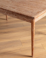 Mid-Century Cerused Oak Draw-Leaf Dining Table, France, 1950's - Lone Fox