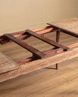 Mid-Century Cerused Oak Draw-Leaf Dining Table, France, 1950's - Lone Fox