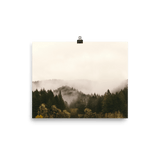 "Mist over dark green woods" Art Print - Lone Fox