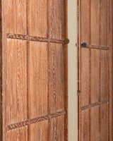 Monumental Cerused Oak Two Door Armoire w/ Mirror, Manner of Jaques Adnet, France, 1940's - Lone Fox