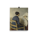 "Mother at her Child’s Bed" Art Print - Lone Fox