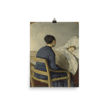 "Mother at her Child’s Bed" Art Print - Lone Fox