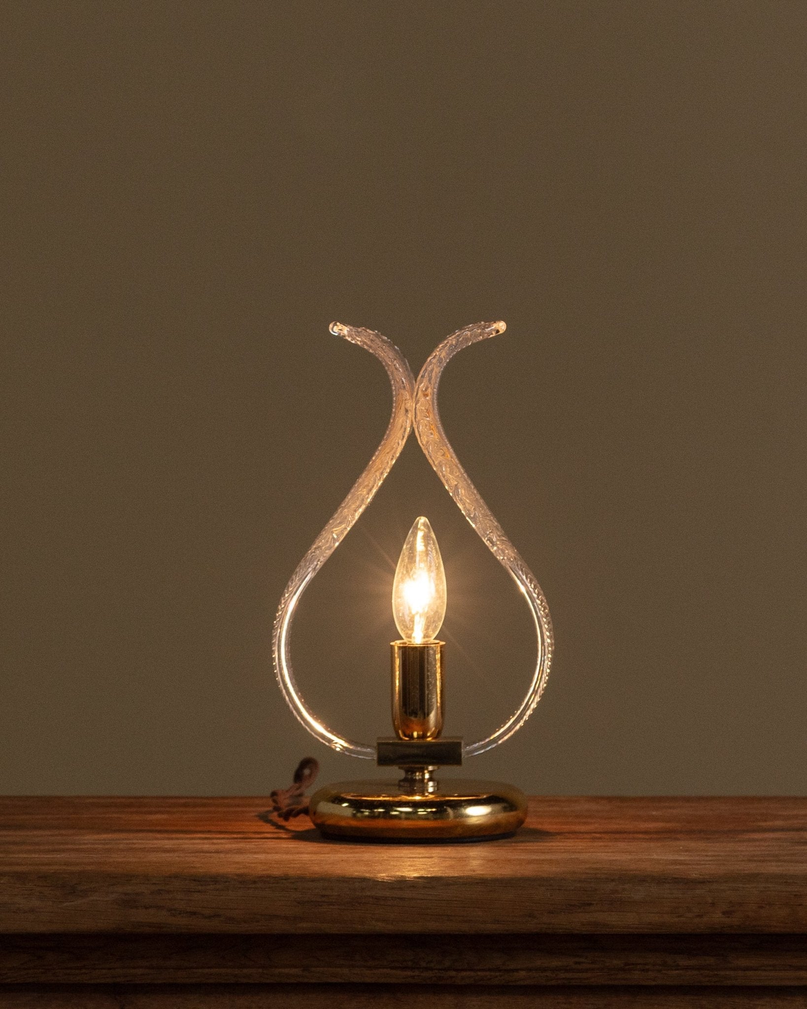 Murano Glass Leaf Table Lamp, Manner of Barovier & Toso, Italy