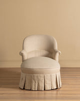 Napoleon III Chaise Longue in Ecru Linen, France, 19th Century - Lone Fox