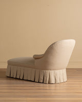 Napoleon III Chaise Longue in Ecru Linen, France, 19th Century - Lone Fox