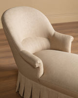 Napoleon III Chaise Longue in Ecru Linen, France, 19th Century - Lone Fox