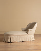 Napoleon III Chaise Longue in Ecru Linen, France, 19th Century - Lone Fox