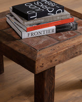 Oak & Tile Coffee Table, France, 1950's - Lone Fox