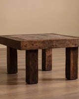 Oak & Tile Coffee Table, France, 1950's - Lone Fox