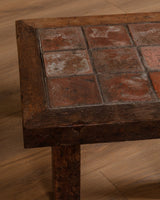 Oak & Tile Coffee Table, France, 1950's - Lone Fox
