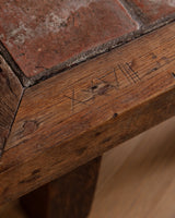 Oak & Tile Coffee Table, France, 1950's - Lone Fox