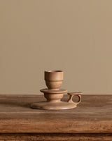 Ochre Stoneware Chamberstick Candleholder, France, 1970s - Lone Fox