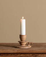 Ochre Stoneware Chamberstick Candleholder, France, 1970s - Lone Fox