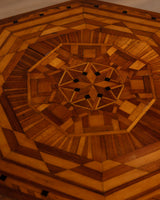 Octagonal Folk Art Parquetry Center Table w/ 8 Legs, 1880's - Lone Fox