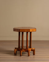 Octagonal Folk Art Parquetry Center Table w/ 8 Legs, 1880's - Lone Fox