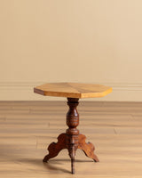 Octagonal Walnut Parquetry Side Table, Germany, 1970s - Lone Fox