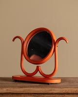 Orange Painted Thonet Tabletop Vanity Mirror, Europe, 1940s - Lone Fox