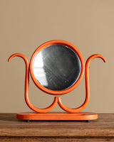 Orange Painted Thonet Tabletop Vanity Mirror, Europe, 1940s - Lone Fox