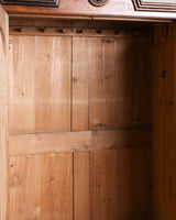 Pair of 19th Century Olive Burlwood & Mahogany Armoires w/ Fruit Carvings - Lone Fox