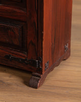 Pair of 19th Century Spanish Baroque Carved Pine Cabinets w/ Iron Fastenings, Spain - Lone Fox