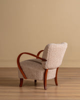 Pair of Halabala H - 237 Lounge Chair in Curly Boucle, 1950s - Lone Fox