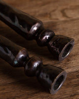 Pair of Hammered Metal Candle Sticks - Lone Fox