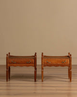 Pair of Henning Kjaernulf Oak Brutalist Nightstands, Denmark, 1960s - Lone Fox