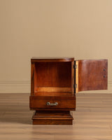 Pair of Italian Art Deco Figured Walnut Nightstands, Italy, 1930s - Lone Fox