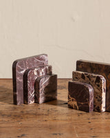 Pair of Rosso Levanto Marble Art Deco Bookends - Lone Fox