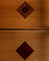 Pair of Scandinavian Oak Side Tables with Diamond Inlay, 1960s - Lone Fox