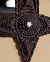 Pair of Tramp Art Cross Pointed Corner Mirrors, American, 19th Century - Lone Fox