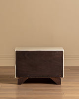 Pair of Walnut Burl and Parchment Nightstands, Italy, 1950's - Lone Fox