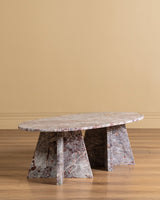 Postmodern Oval Marble Coffee Table, Italian, 1980's - Lone Fox