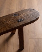 Primitive French Country Oak Bench, France, 19th Century (2 Available) - Lone Fox