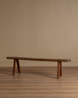 Primitive French Country Oak Bench, France, 19th Century (2 Available) - Lone Fox