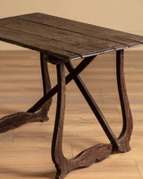 Primitive X-Frame Writing Desk, France, 19th Century - Lone Fox