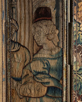 Rare 17th Century Flemish Tapestry Applied 5 Panel Folding Screen - Lone Fox