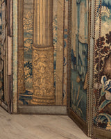 Rare 17th Century Flemish Tapestry Applied 5 Panel Folding Screen - Lone Fox