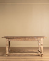 Rustic Farmhouse Table w/ Scalloped Stretcher, Italy, Late 19th Century - Lone Fox