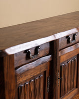 Sculptural Brutalist Elm Sideboard by Olavi Hanninen, Finland, 1950's (2 available) - Lone Fox