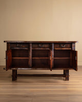 Sculptural Brutalist Elm Sideboard by Olavi Hanninen, Finland, 1950's (2 available) - Lone Fox