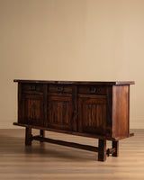 Sculptural Brutalist Elm Sideboard by Olavi Hanninen, Finland, 1950's (2 available) - Lone Fox