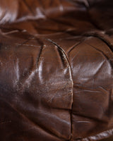 Sculptural Leather & Oak Sofa, France, 1950's - Lone Fox