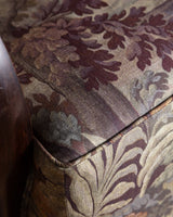 Sculptural Wood Arm Lounge Chair in Plantasia Cotton Linen, France, 1940s (2 available) - Lone Fox