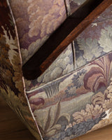 Sculptural Wood Arm Lounge Chair in Plantasia Cotton Linen, France, 1940s (2 available) - Lone Fox