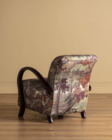 Sculptural Wood Arm Lounge Chair in Plantasia Cotton Linen, France, 1940s (2 available) - Lone Fox