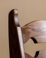 Set of 12 Brutalist Razor Blade Oak & Rush Dining Chairs, Belgium, 1960's - Lone Fox