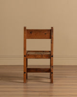 Set of 4 Brutalist Solid Wood Dining Chairs, France, 20th Century - Lone Fox
